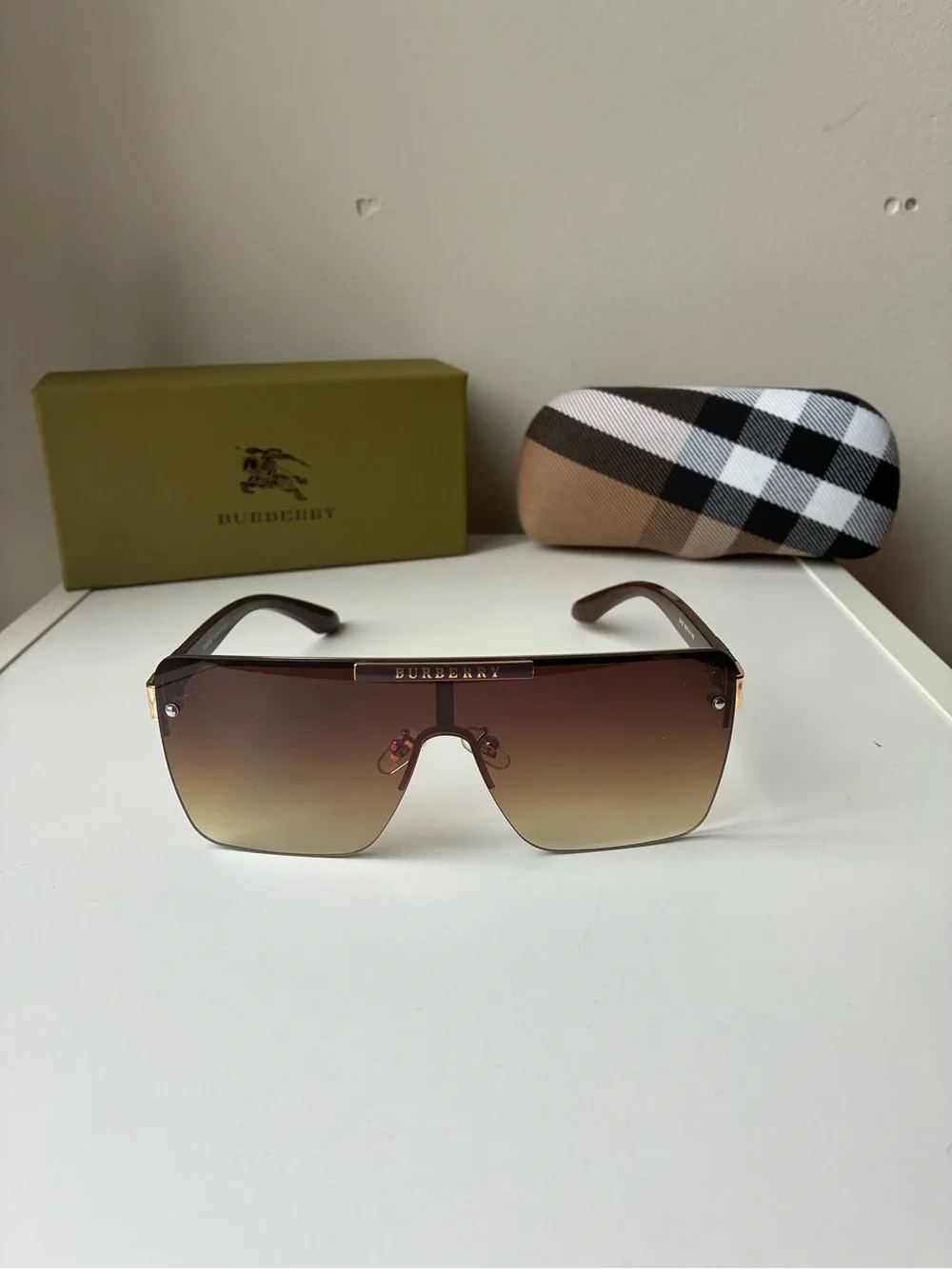 Burberry Fading Brown with Gold Accents Sunglasses